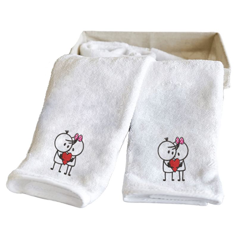 Byft - Iris Embroidered Him & Her Hand Towel