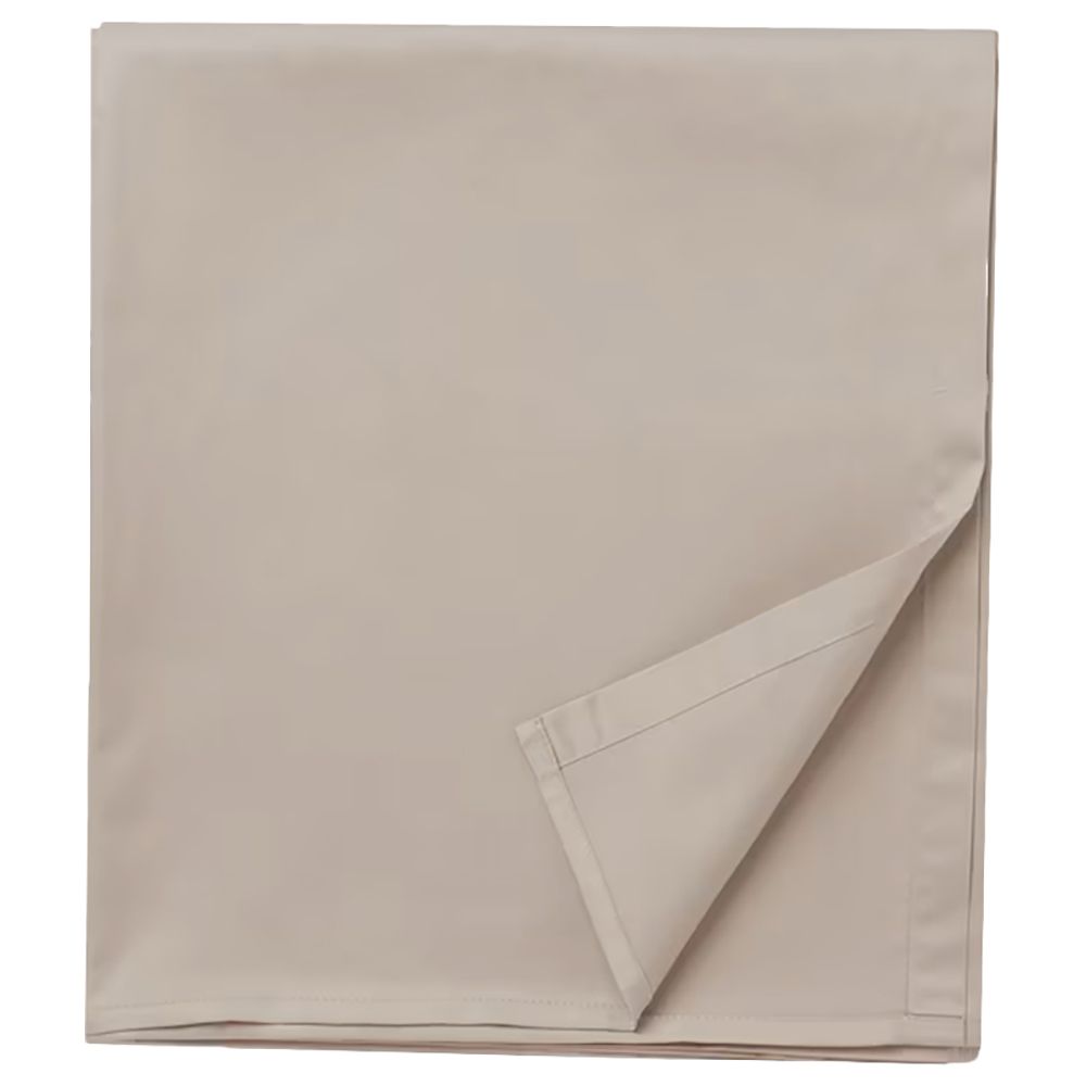 Byft - 100% Cotton Single Flat Sheet & Pillow Case - Beige - 2pcs