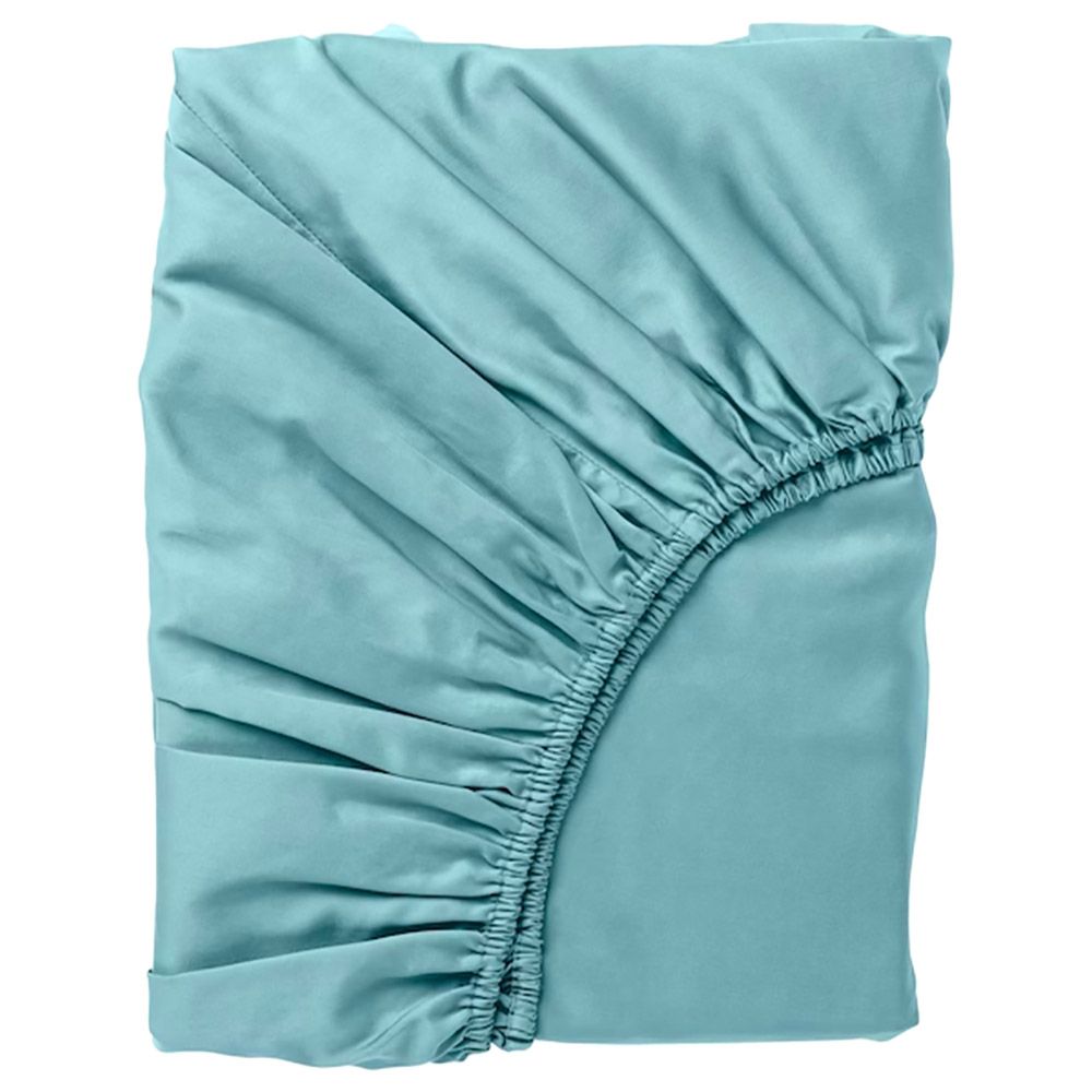 Byft - 100% Cotton Single Fitted Sheet & Pillowcase - Sea Green - 2pcs