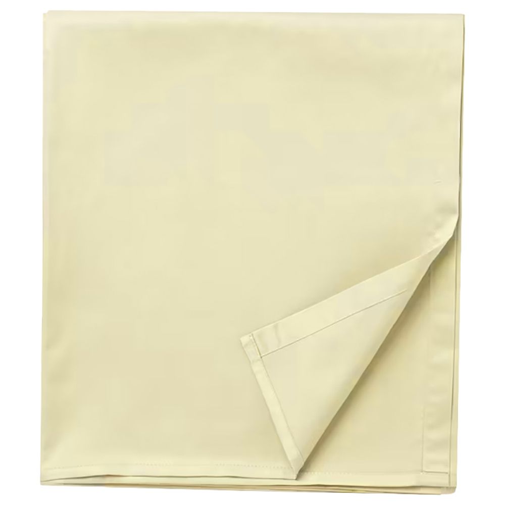 Byft - 100% Cotton Single Flat Sheet, Duvet Cover & Pillow Case - Cream - 4pcs