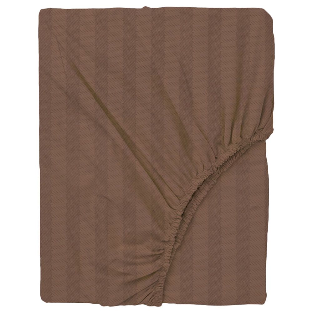 Byft - Single Fitted Sheet, Duvet Cover & Pillow Case - Dark Brown - 4pcs