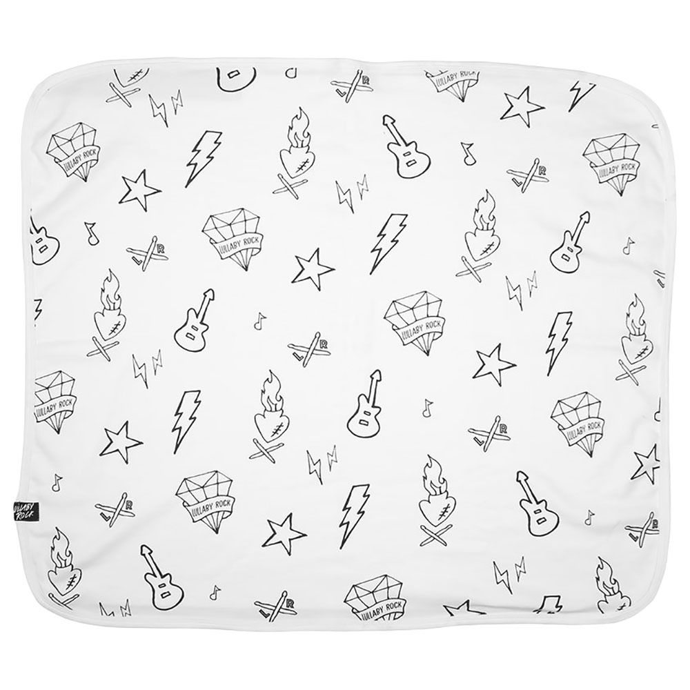 Lullaby Rock - Rock & Roll Blanket - White & Black