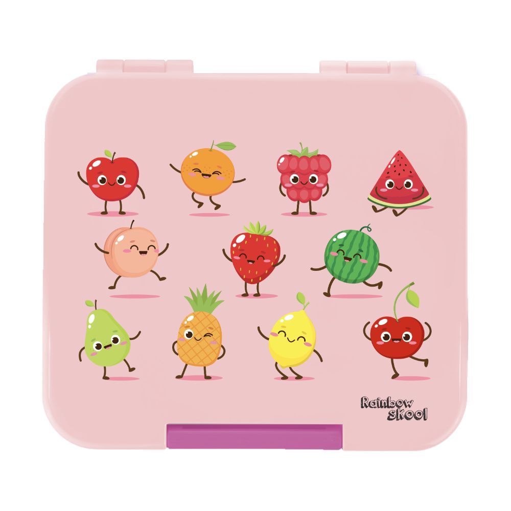 Rainbow Skool - 4 Compartment Mini Lunch Box - Fruit - Pink