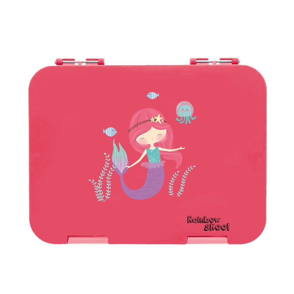 Rainbow Skool - 4-6 Compartment Lunch Box - Mermaid - Pink