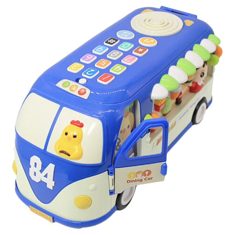 Goodway - Kids Toys Educational Bus W/ Music - Blue