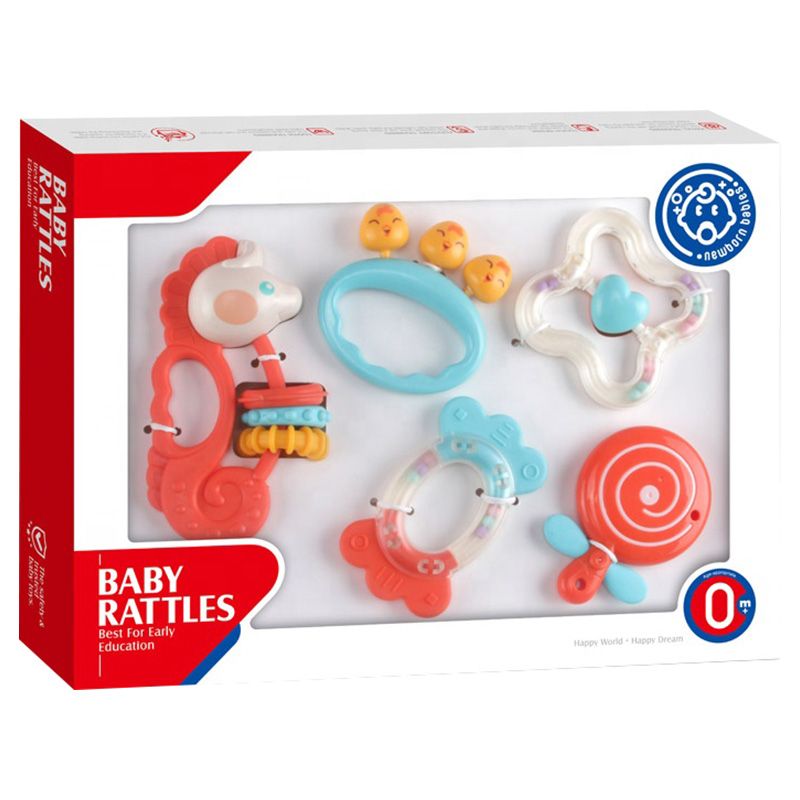 Huanger - Baby Rattle Sensory Teether 5 Pcs for 3+ Months 