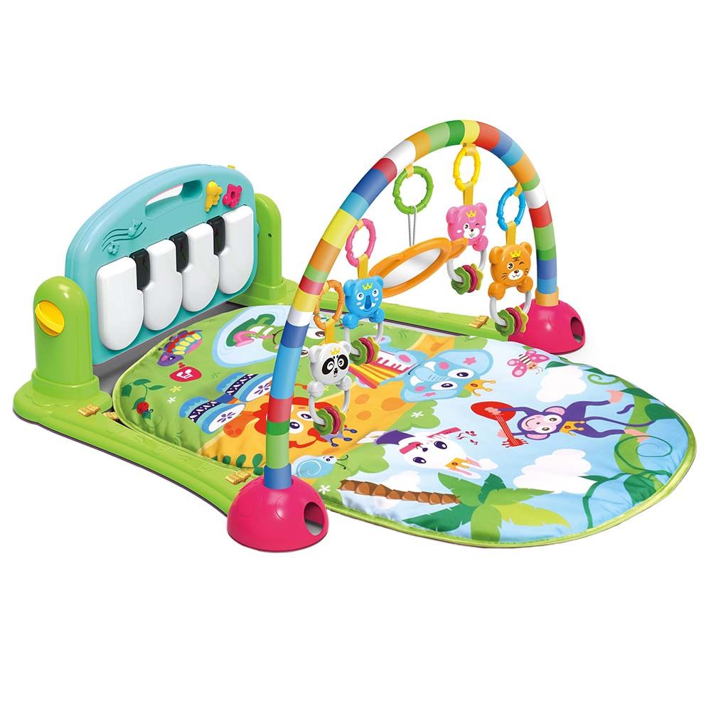 Huanger - Baby Fitness Mat Toy With Light & Sound - Green