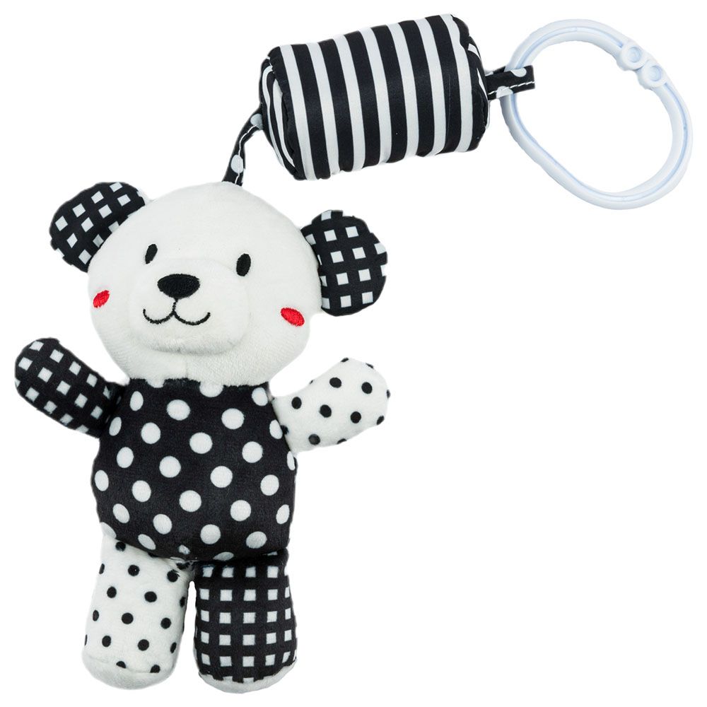 Little Angel - Baby Toys Hanging Rattle Soft Toy - Bear - Black