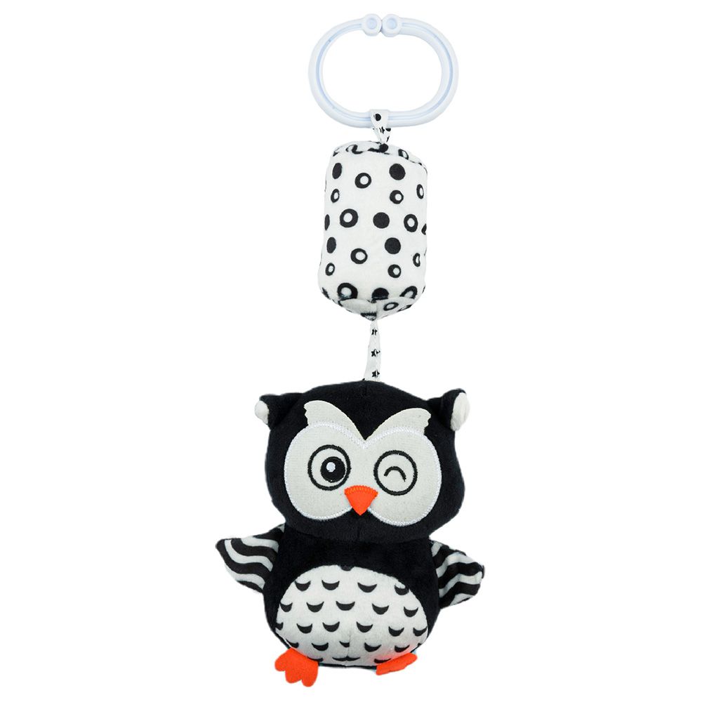 Little Angel - Baby Toys Hanging Rattle Soft Toy - Owl - Black