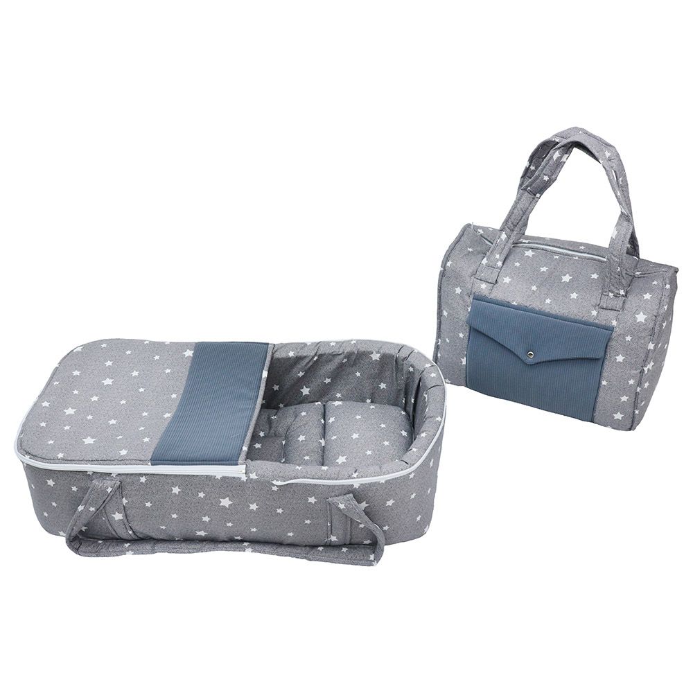 Little Angel - Carry Bassinet w/ Diaper Bag - Grey