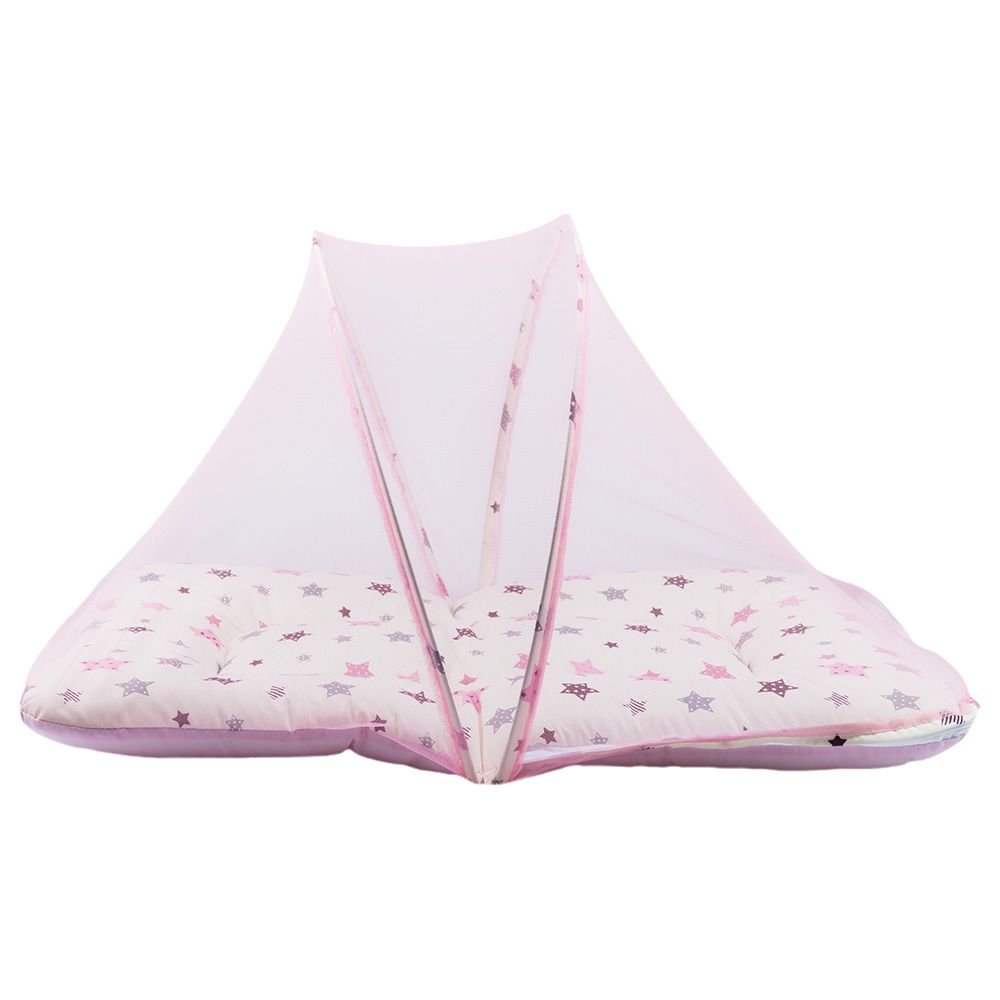 Little Angel - Baby Bed with 2 Comfy Bolster & Pillow - Pink