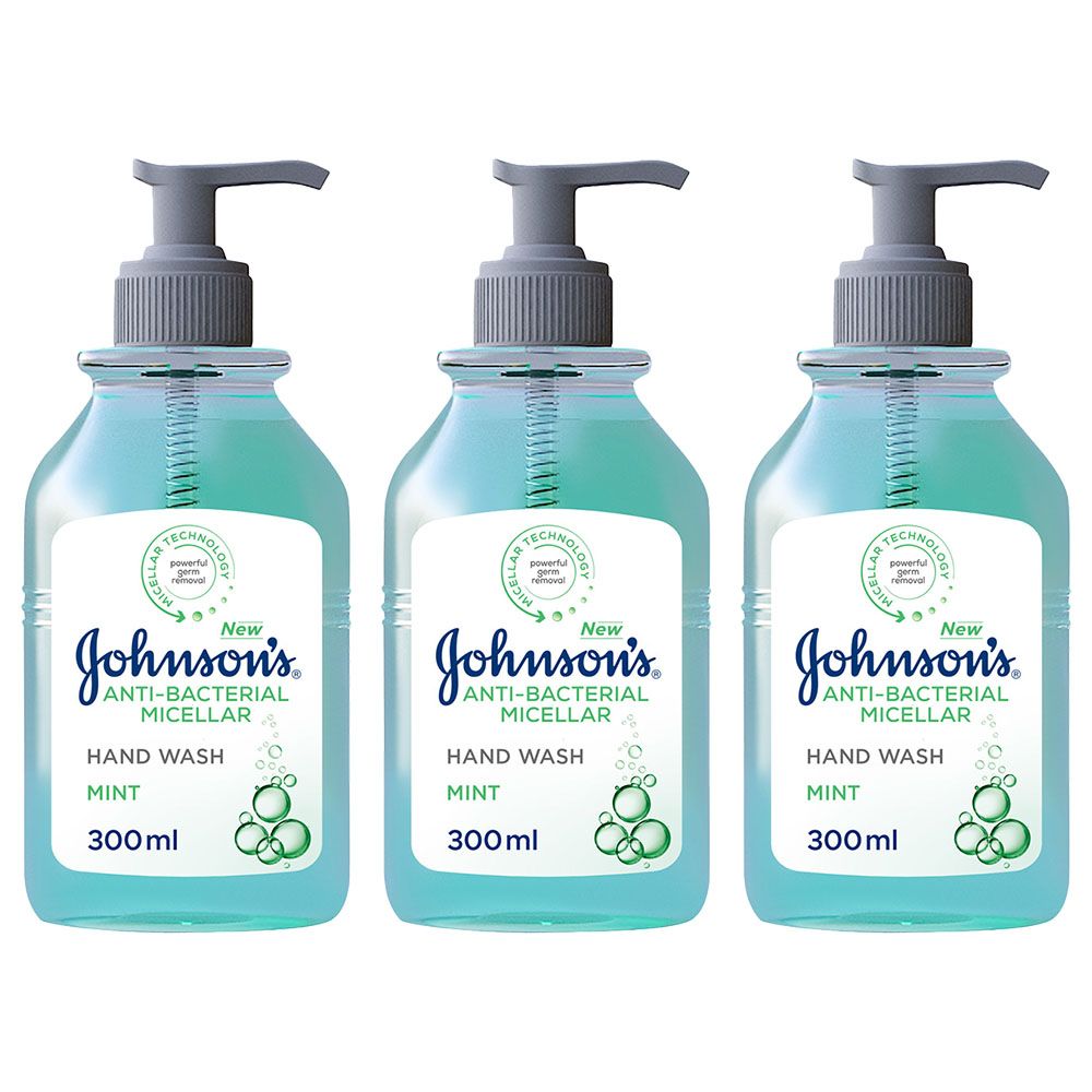 Johnson & Johnson Anti Bacterial Mint Handwash 300 Ml Pack of 3