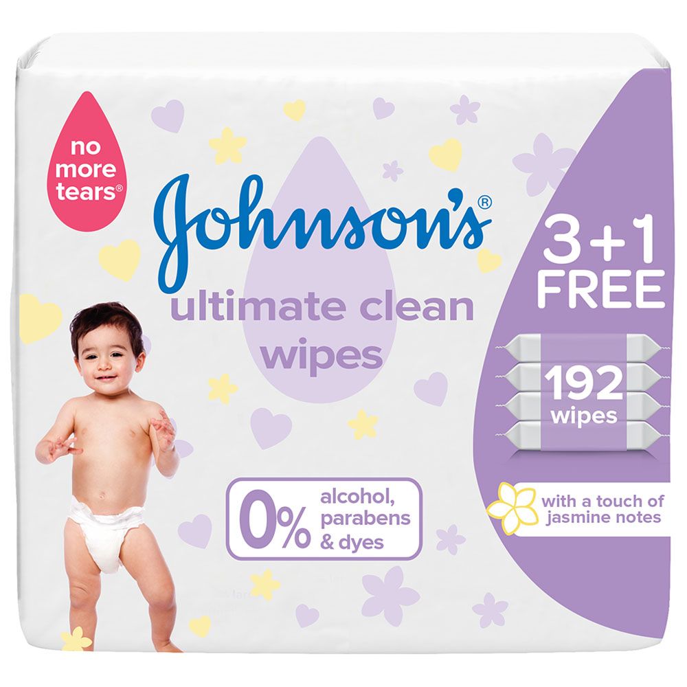 Johnson & Johnson - Baby Ultimate Clean Wipes - Pack of 4 - 192pcs