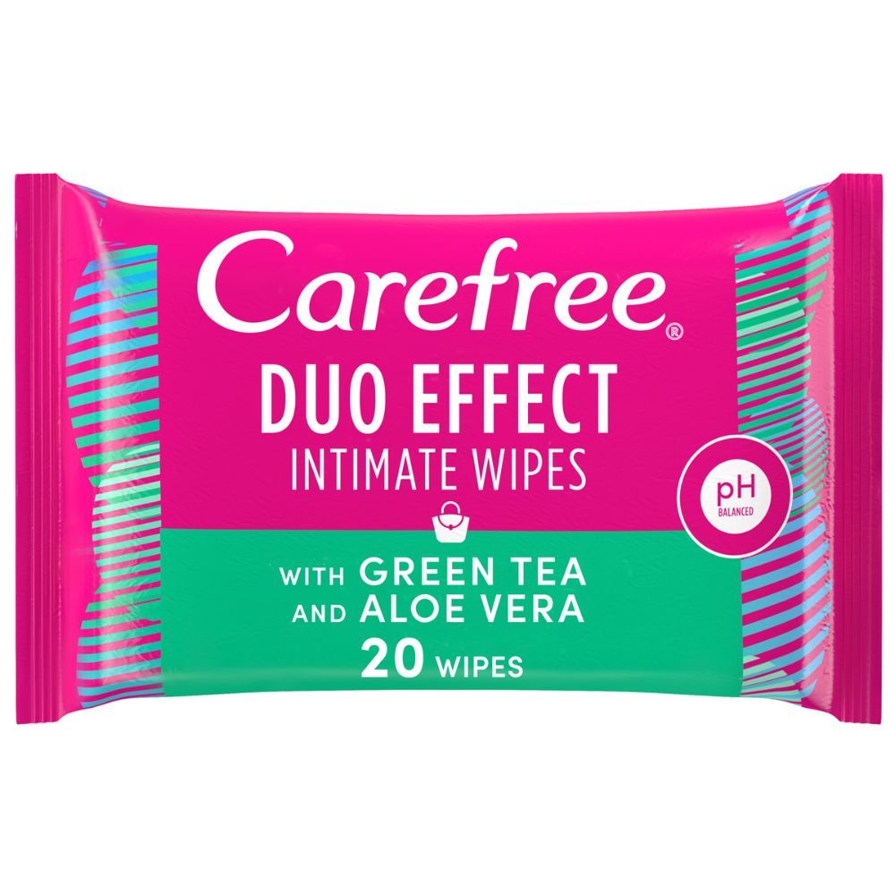 Carefree 20pcs Daily Intimate Wipes Green Tea & Aloe Vera