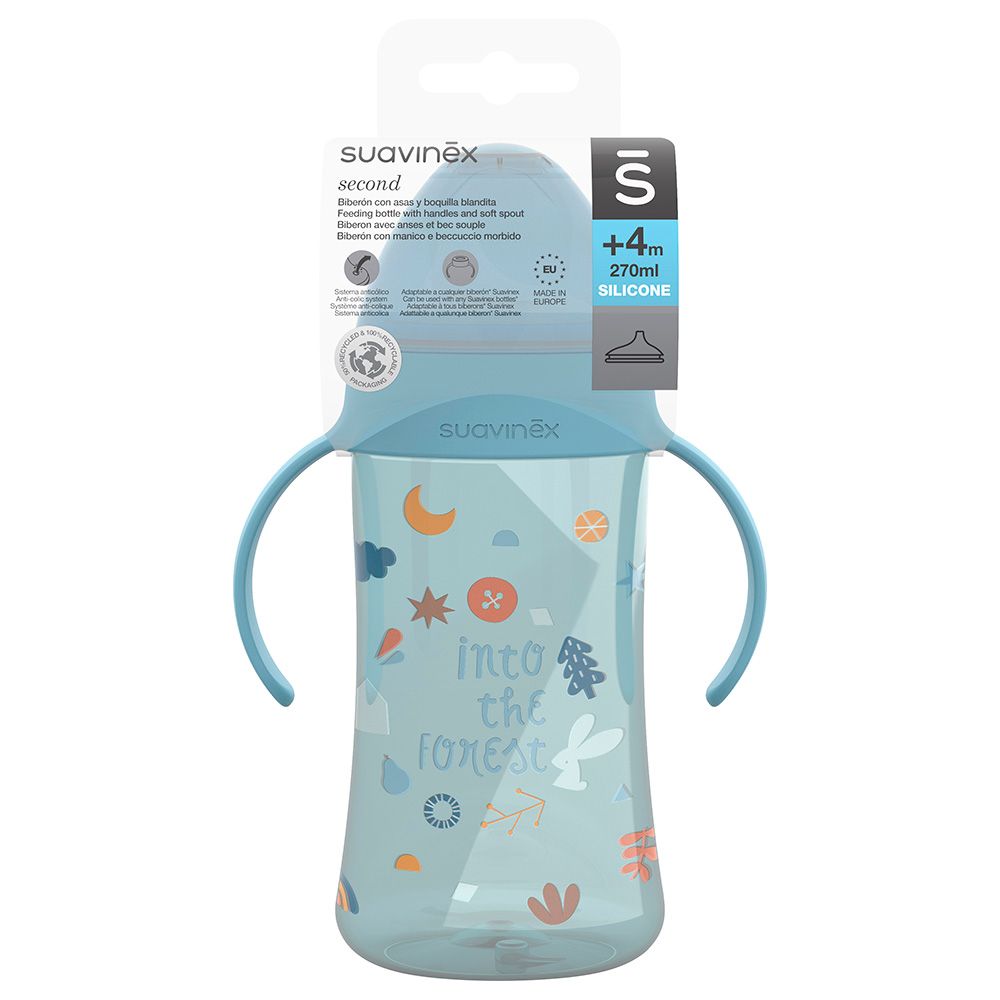 Suavinex - Non Spill Spout Bottle With Handles - 270 ml - Blue