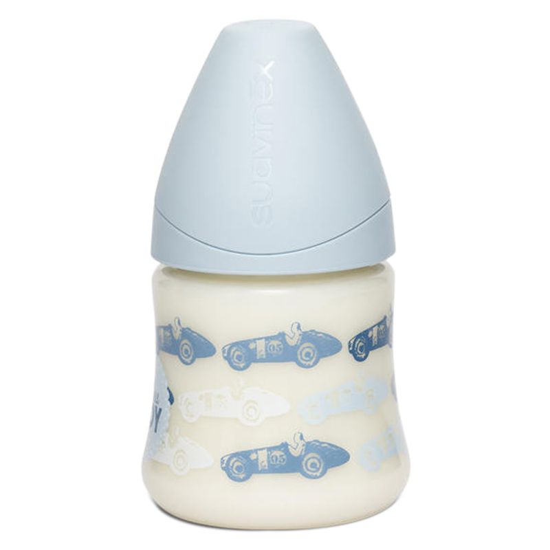 Suavinex - Anatomic Sausage Cars Baby Bottle 150ml - Blue