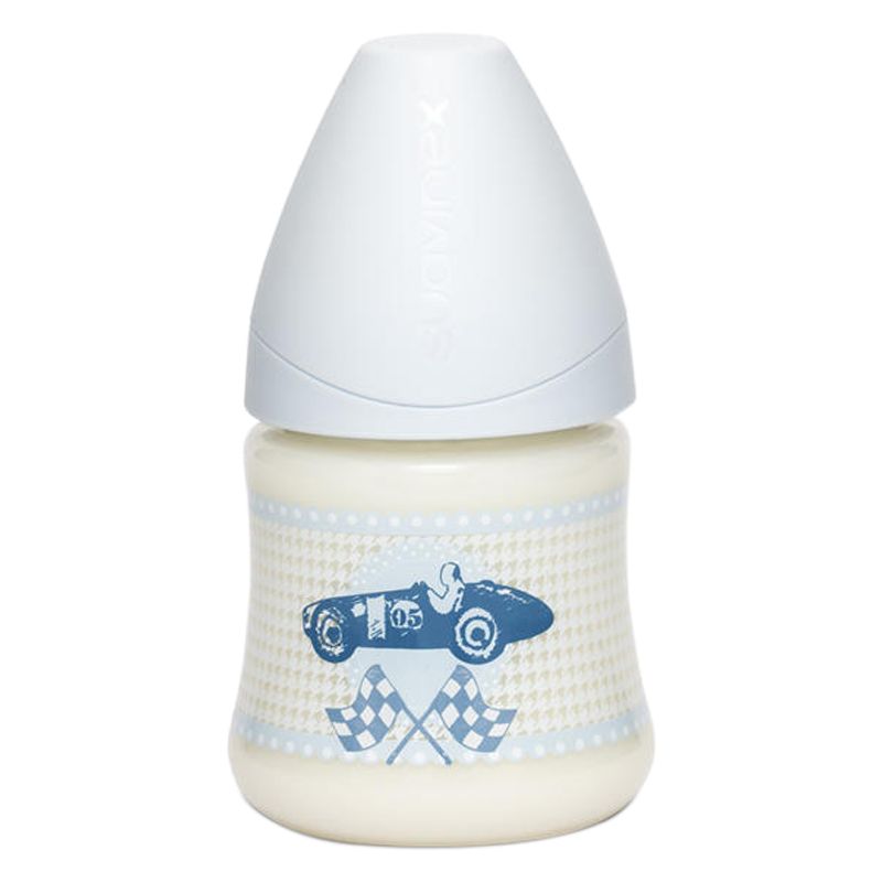 Suavinex - Anatomic Sausage One Car Baby Bottle 150ml - Blue