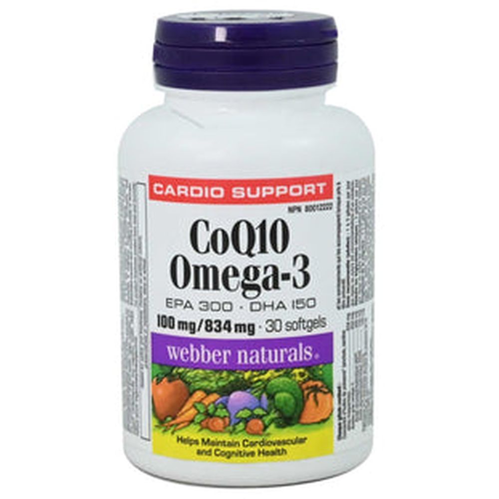 Webber Naturals - CoQ10 Omega 3 100/834mg Softgels - 30's