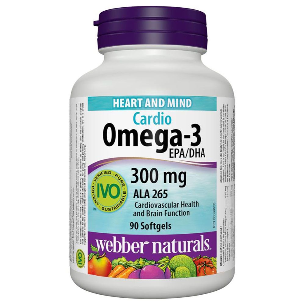 Webber Naturals - Omega-3 Cardio 300mg Softgels - 90pcs