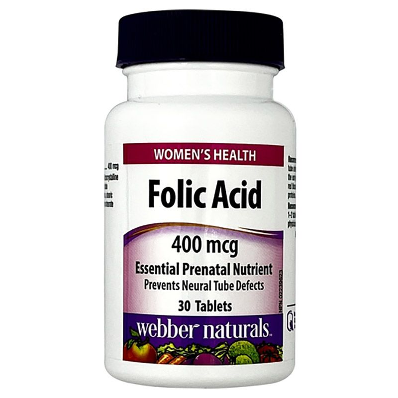 Webber Naturals - Folic Acid 0.4mg Tablets - 30's