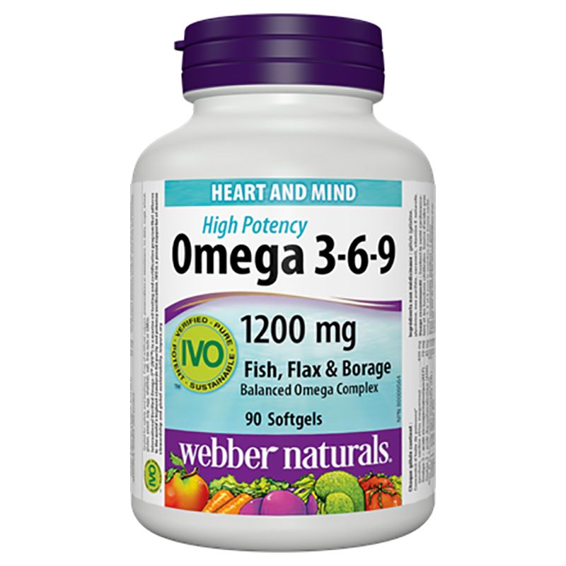 Webber Naturals - Omega 3-6-9 1200mg Softgels - 90pcs