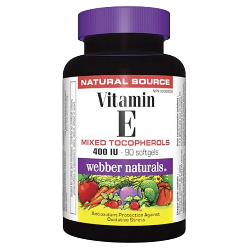 Webber Naturals - Vitamin E 400IU Mixed Tocopherols Softgels - 90pcs