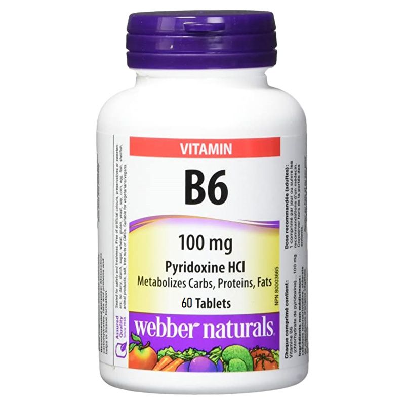 Webber Naturals - Vitamin B6 100mg Tablets - 60pcs