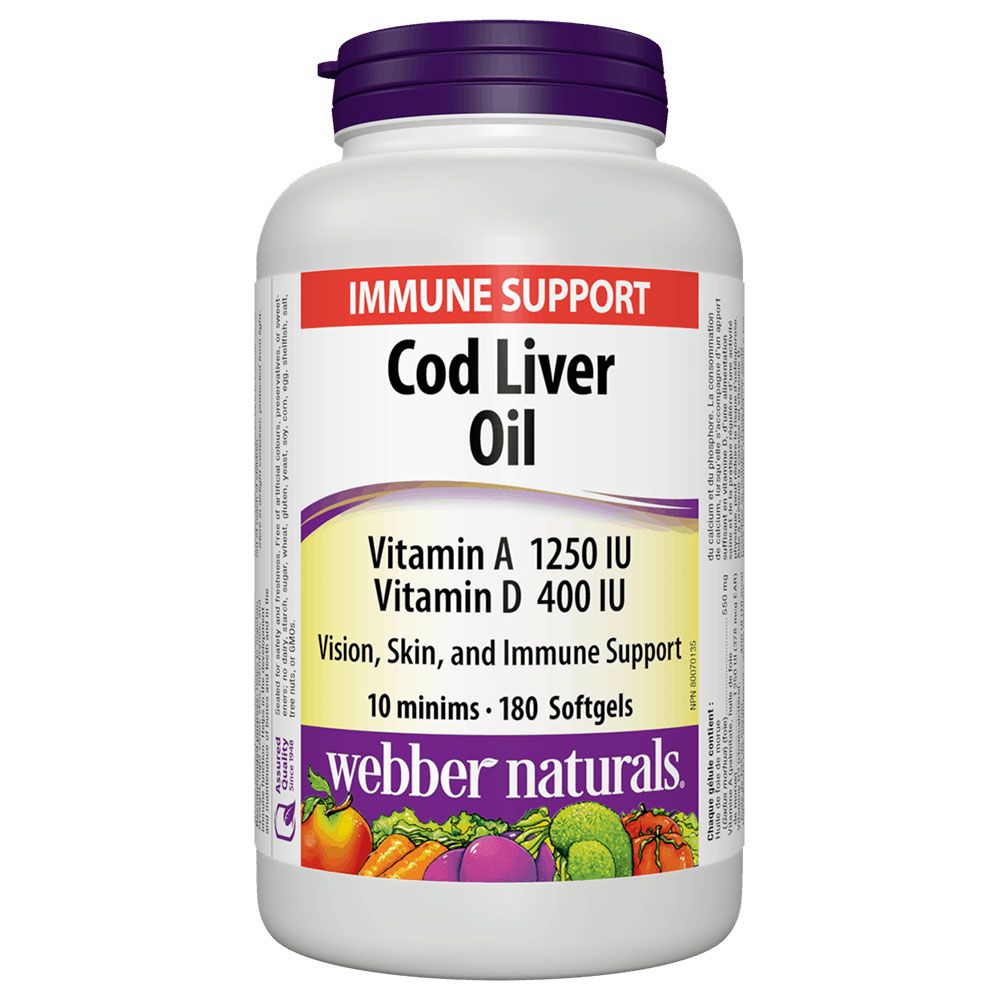 Webber Naturals - Cod Liver Oil Softgels - 180pcs