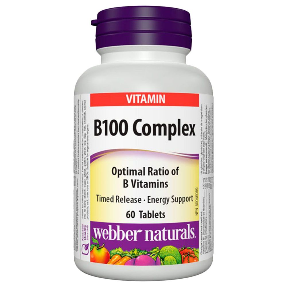 Webber Naturals - Vitamin B100 Complex Tablets - 60's