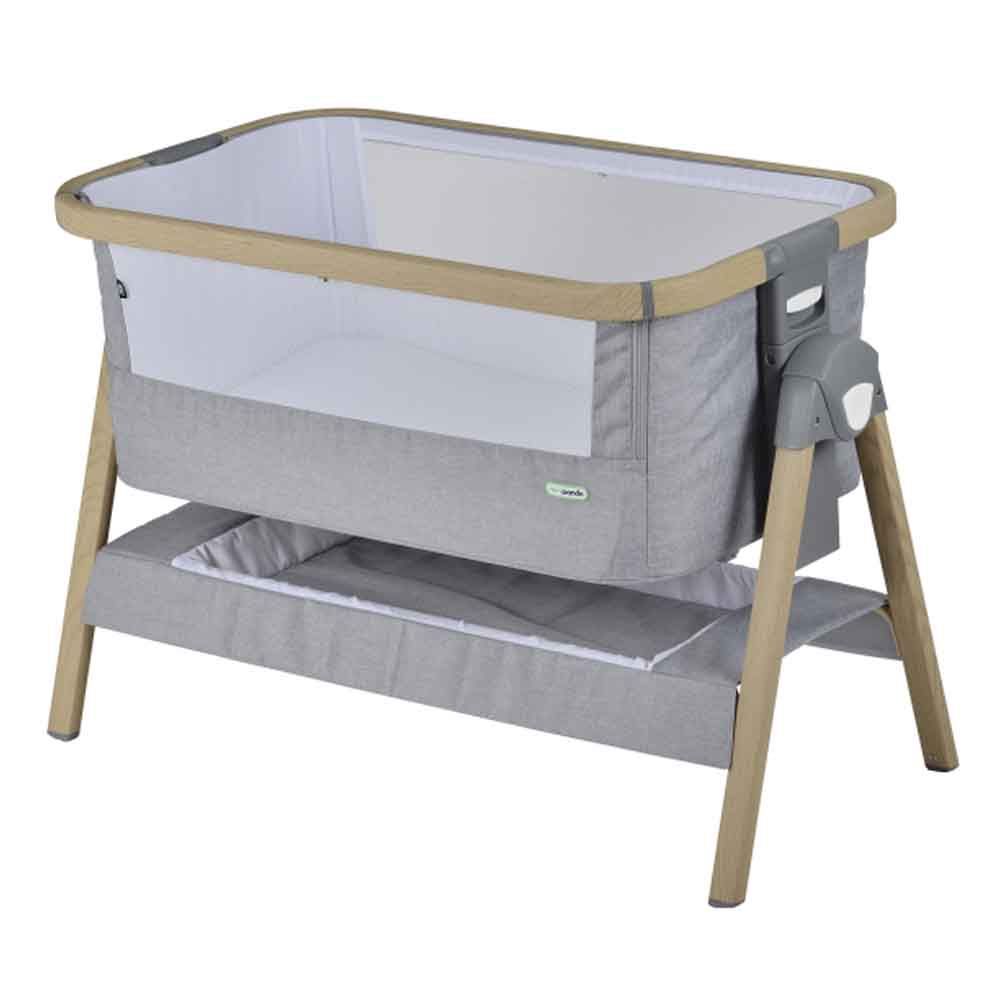 Mini Panda - Natural Co-sleeper Baby Crib 0-6m - Light Grey