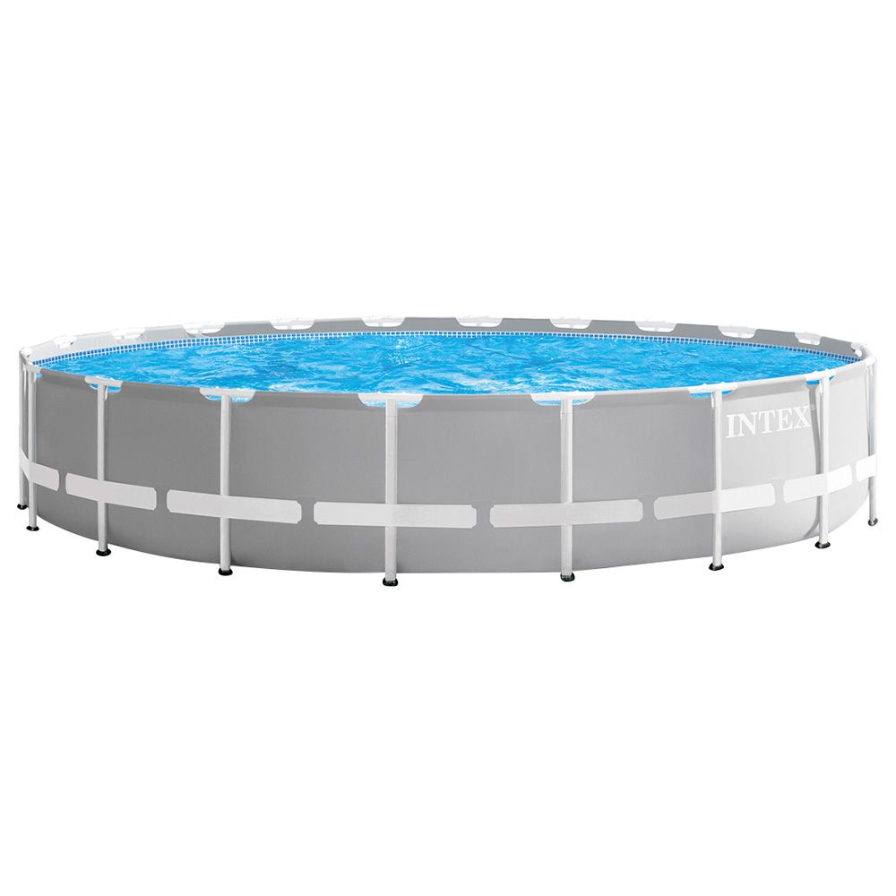 Intex - Prism Frame Round Above Ground Pool - Grey