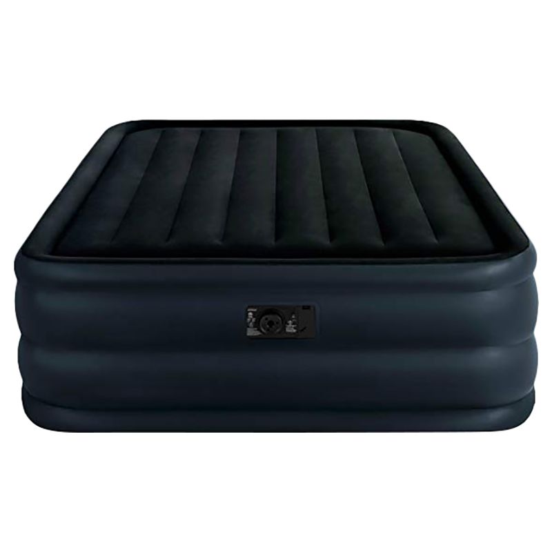 Intex - Queen Rest Raised Airbed W/Fiber & Built in Pump - Tech Bip