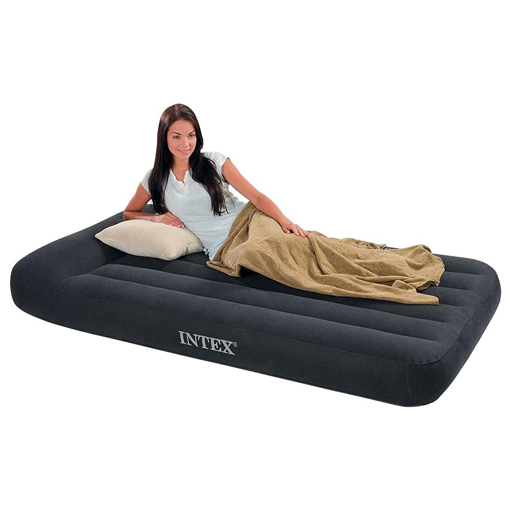 Intex - Twin Pillow Rest Classic Airbed With Bip - Black