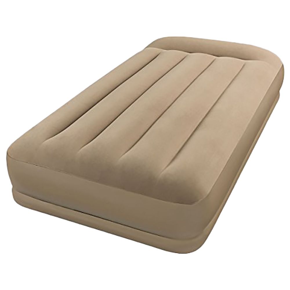 Intex - Twin Midrise Air Bed W/ Built In Pump - Brown