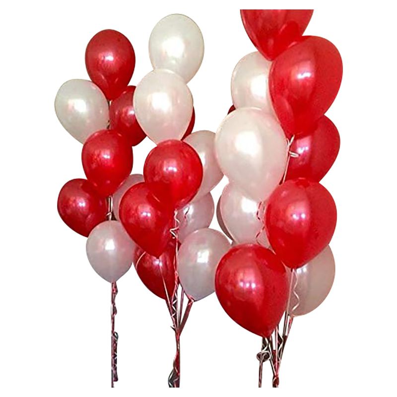 Brain Giggles Valentines Day Red & White Latex Balloons 100pc-Set