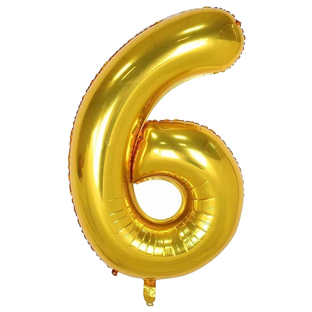 Brain Giggles - 6 Number Foil Balloon - 40-inch - Gold