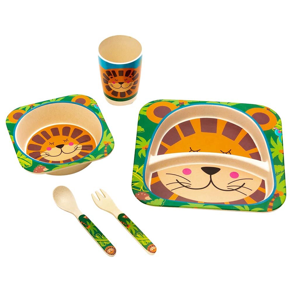 Brain Giggles - Bamboo Dinnerware Set - 5Pc-Set - Lion Tableware