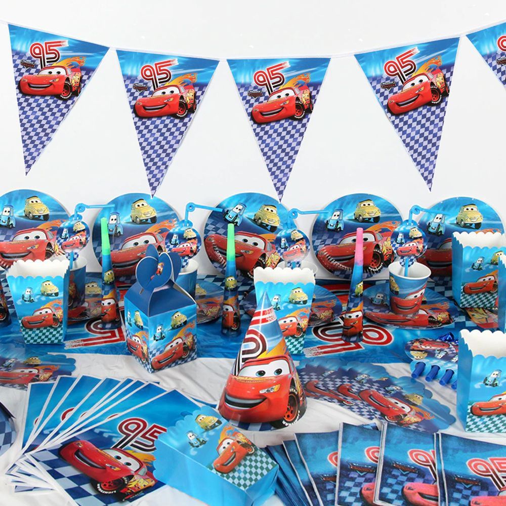 Brain Giggles - McQueen Theme Disposable Tableware 136pcs