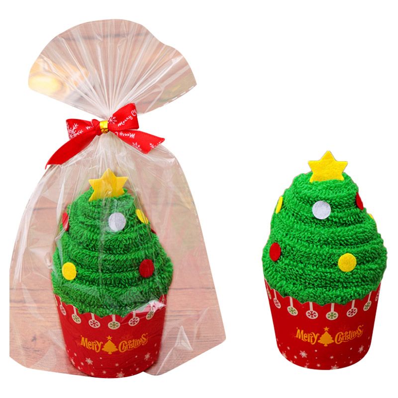 Brain Giggles - Christmas Tree Cupcake Hand Towel - Green