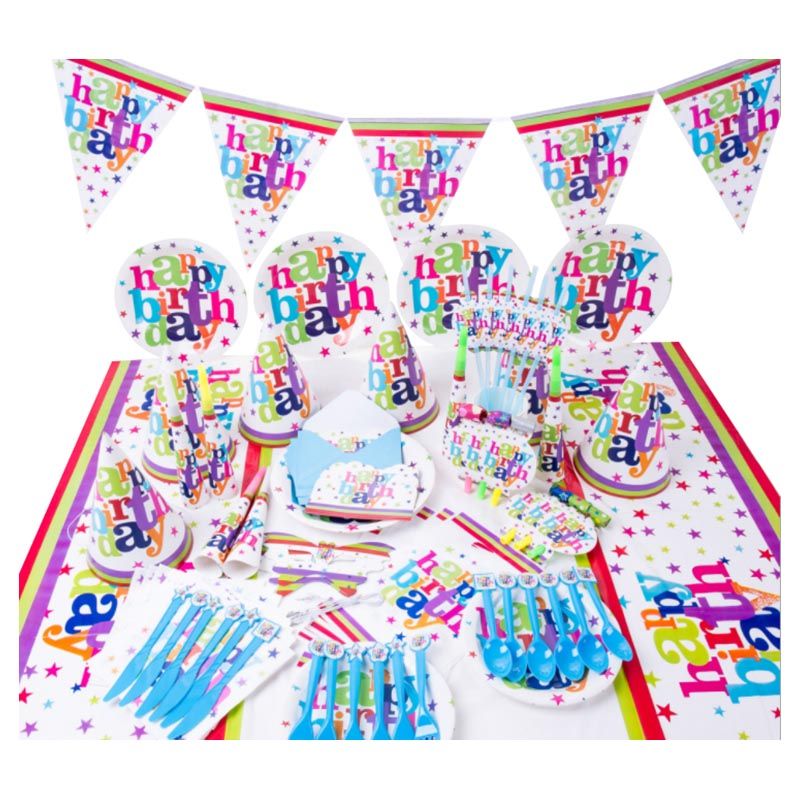 Brain Giggles - Happy Birthday Theme Tableware - 90pcs