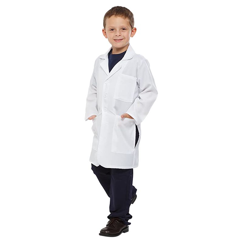 Brain Giggles - Kids Lab Coat Scientist Costume - L - White