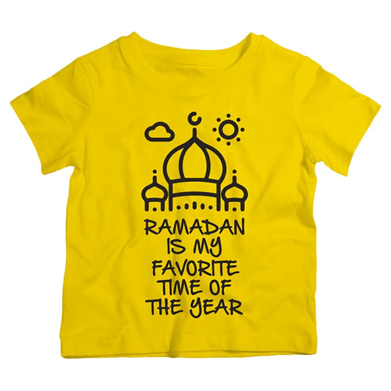 Brain Giggles - Ramadan Kareem Round T-Shirt - Yellow