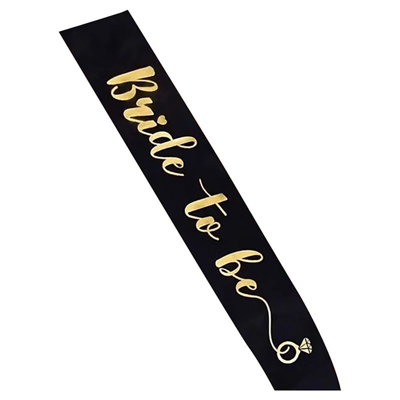 Brain Giggles - Bride To Be Sash Parties Glitter Gold - Black