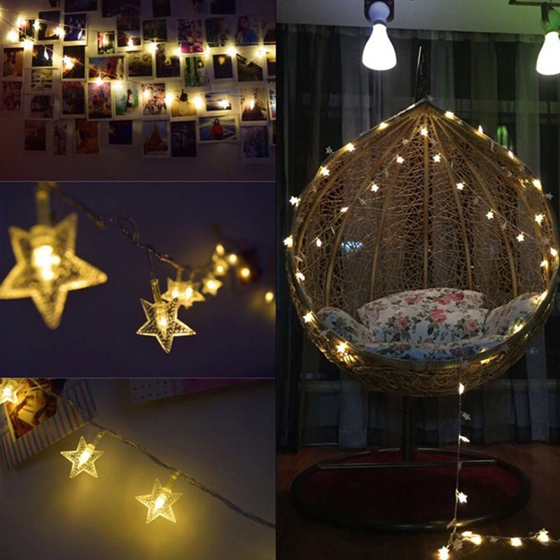 Brain Giggles 40 LED Bulbs With Battery Operated Star String Light