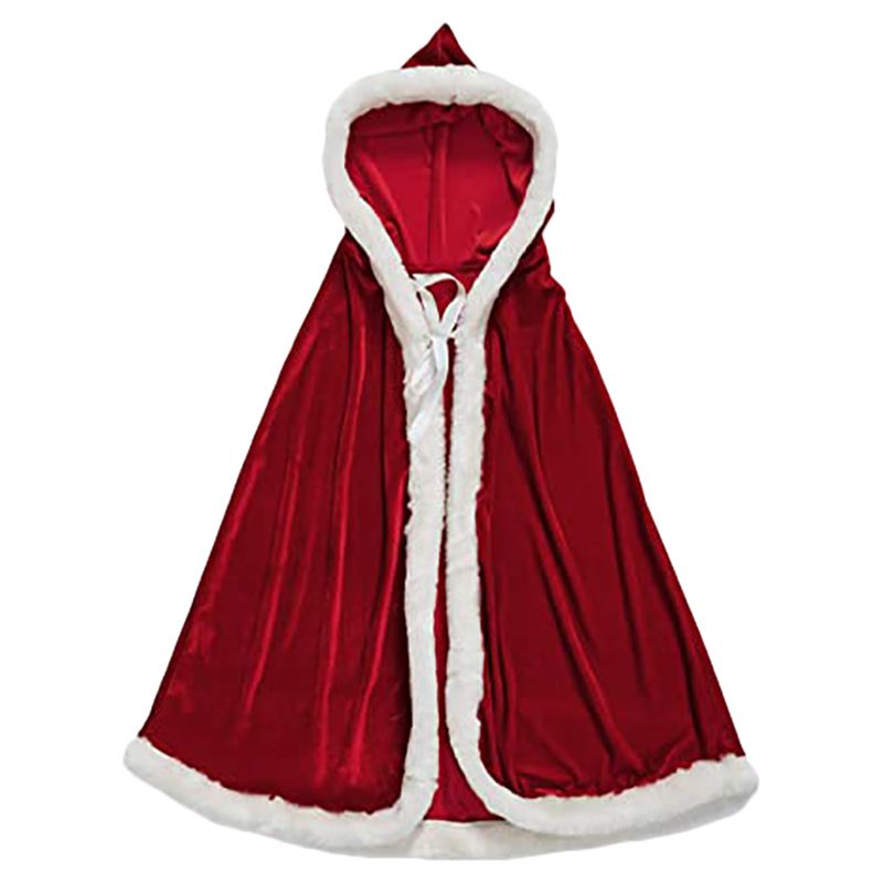 Jade Christmas Santa Claus Hooded Cape - Red