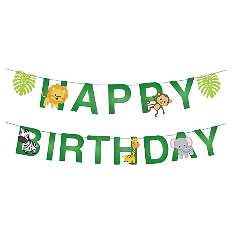 Brain Giggles - Jungle Theme Happy Birthday Banner