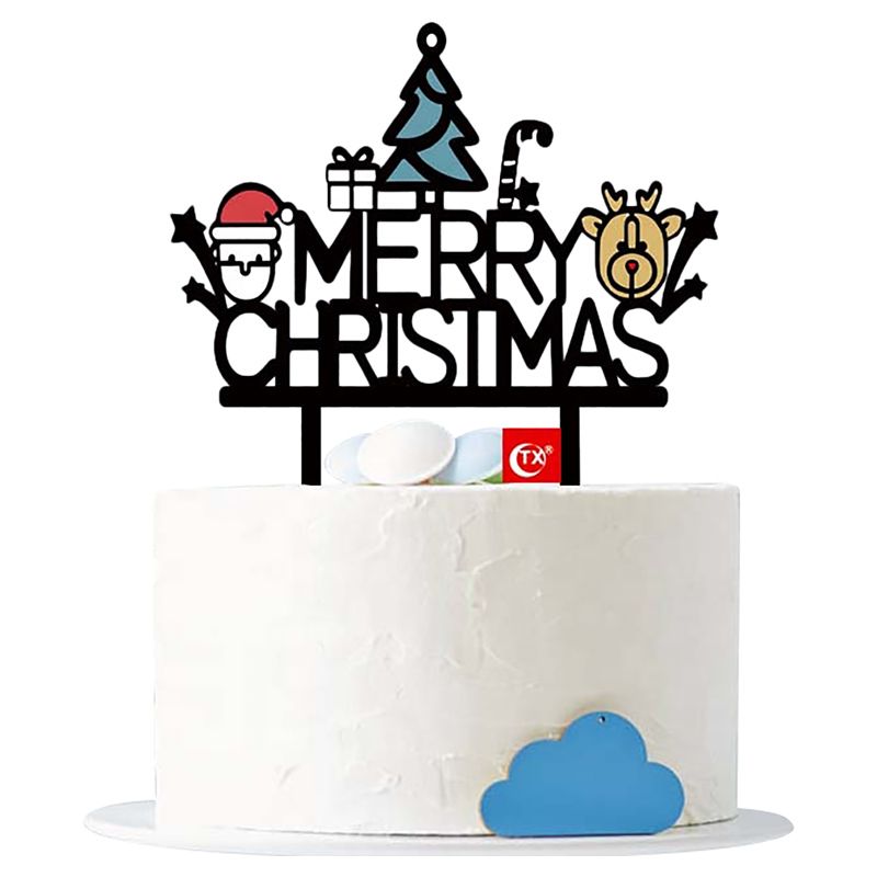 Brain Giggles - Merry Christmas Cake Topper - Black