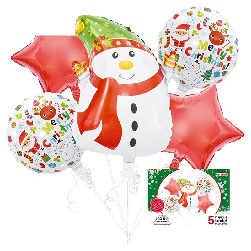 Party Propz - Snowman Foil Balloons - Pack of 5 - White