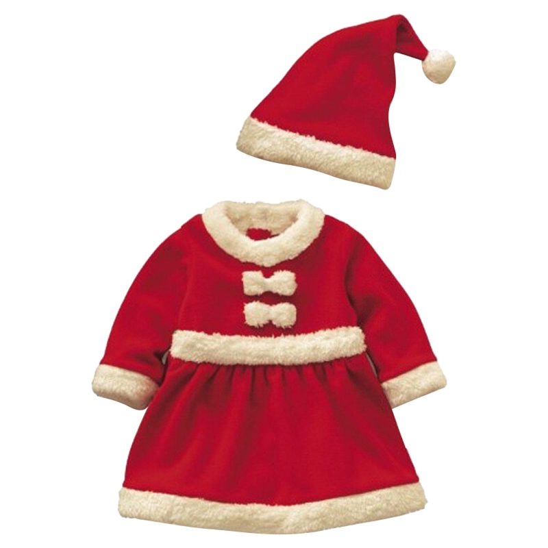 Jade - Christmas Santa Claus Girls Costume With Hat