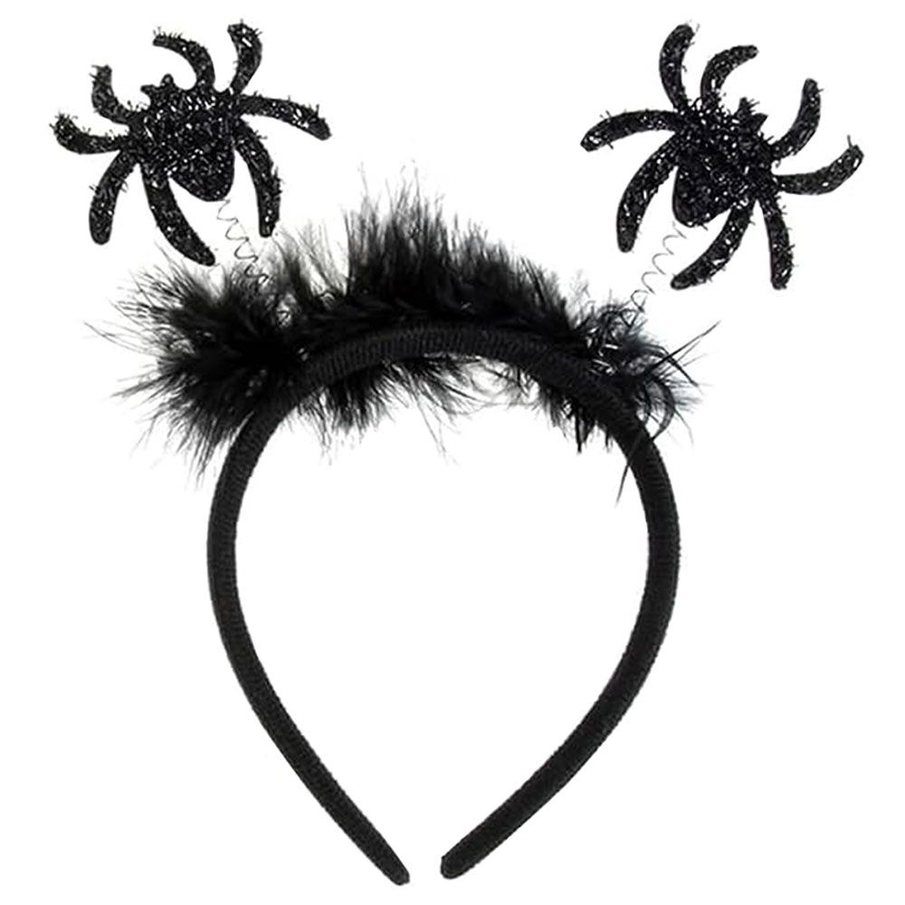 Brain Giggles - Halloween Black Spider Headband - Black